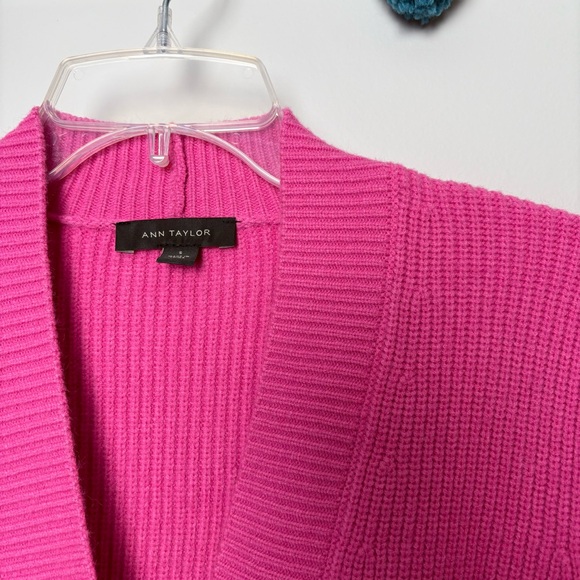Ann Taylor Pink Ribbed Cardigan - Picture 3 of 9
